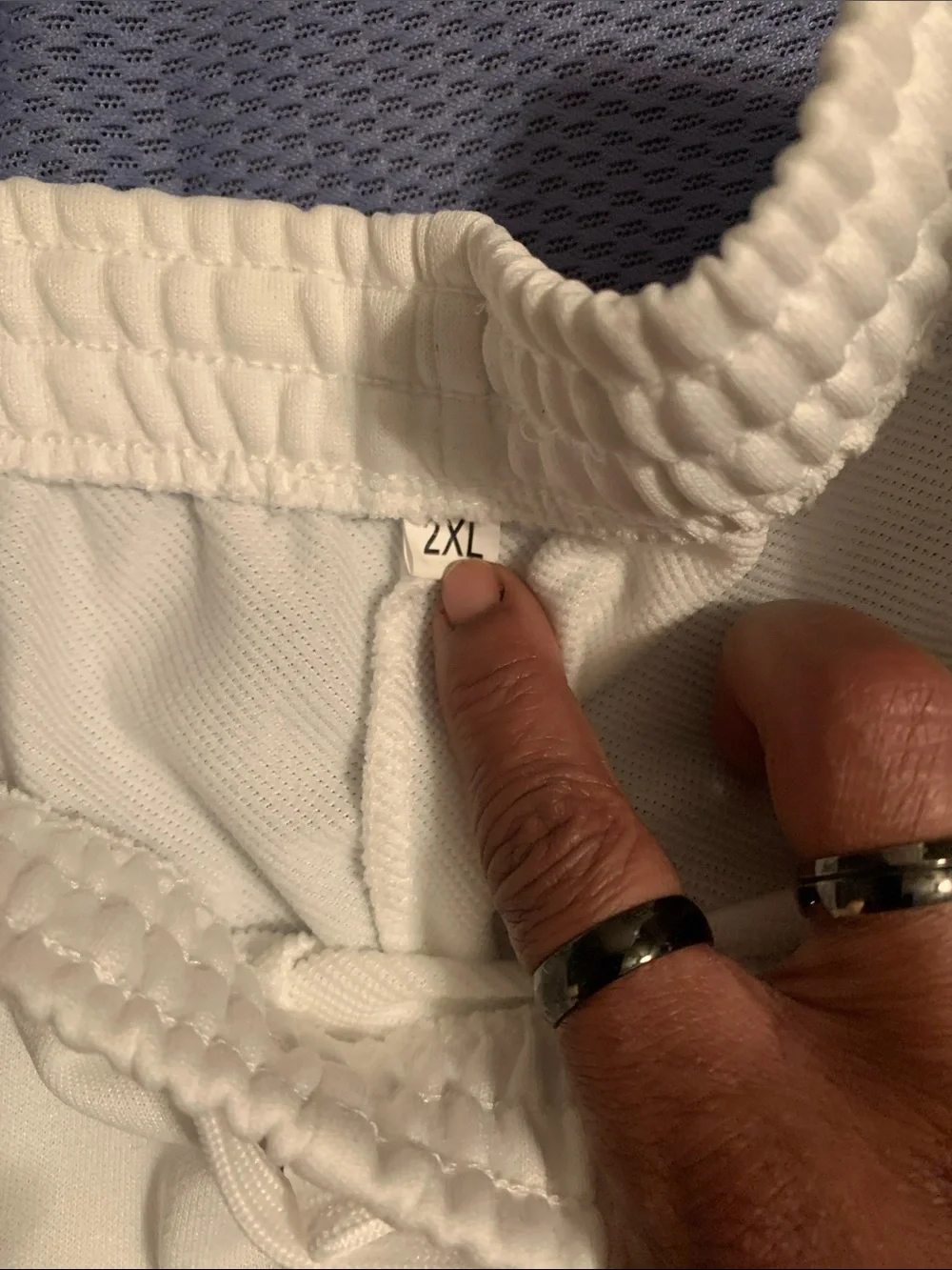 Men's White Athletic Drawstring Shorts